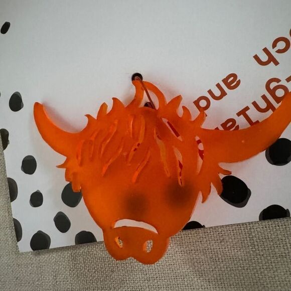 Gracie J orange Highland Cow Necklace and Brook NWT - Picture 4 of 5